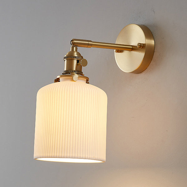 Cylinder Wall Lighting Fixtures copper Modern Style 1 Light Wall Mounted Light Fixture