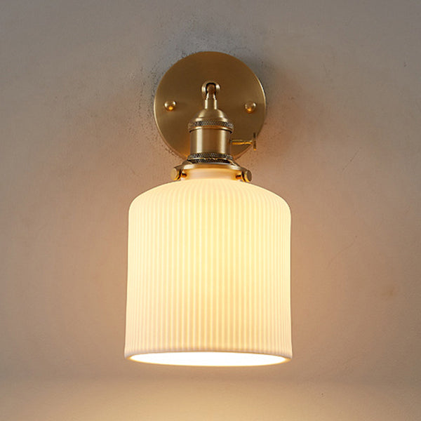 Cylinder Wall Lighting Fixtures copper Modern Style 1 Light Wall Mounted Light Fixture