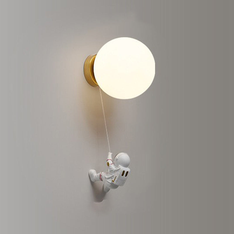 Modern Style Globe Wall Mounted Light Fixture Glass 1 Light Wall Lighting Fixtures