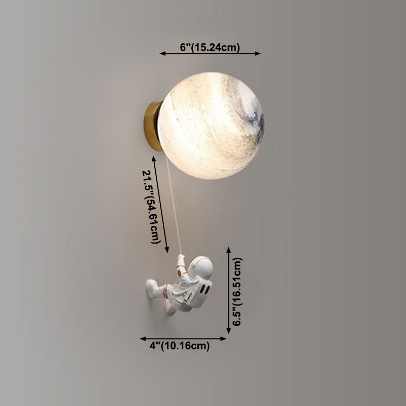 Modern Style Globe Wall Mounted Light Fixture Glass 1 Light Wall Lighting Fixtures
