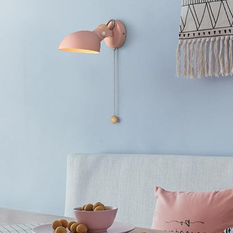 Modern Style Macaroon Wall Mounted Light Fixture Metal 1 Light Wall Lighting Fixtures