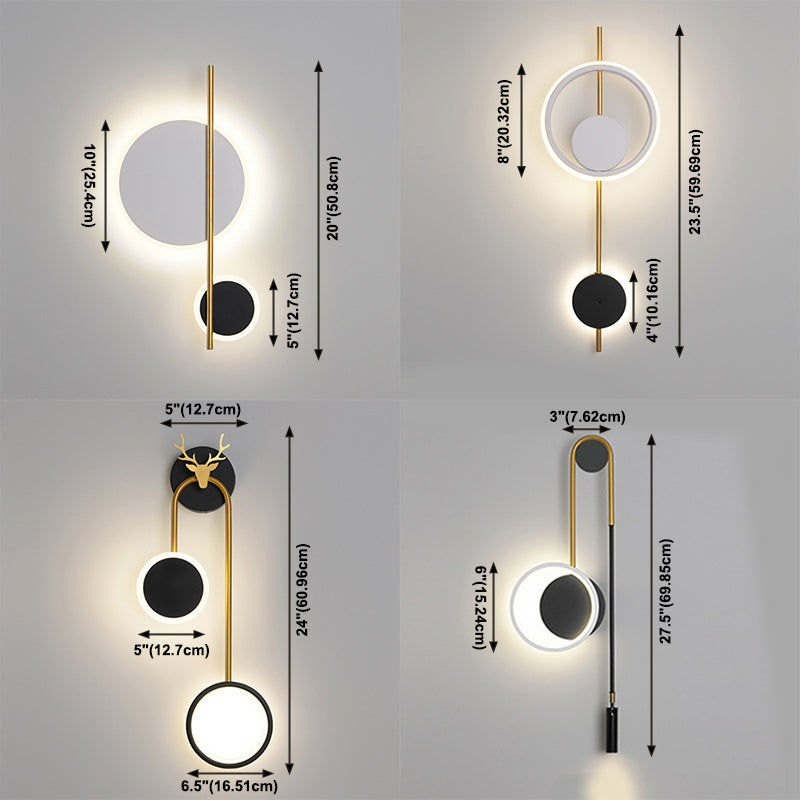 Lampada a parete a LED in stile moderno Fissaggi di illuminazione a parete in metallo con ombra acrilica per soggiorno