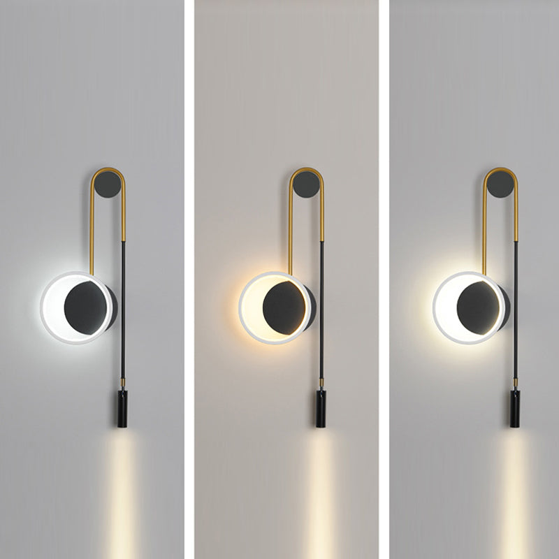 Lampada a parete a LED in stile moderno Fissaggi di illuminazione a parete in metallo con ombra acrilica per soggiorno