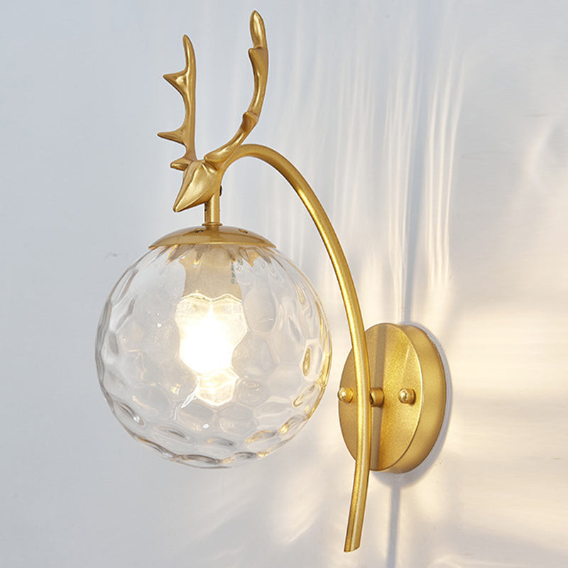 Stile moderno sferico sferico muro di applique in vetro 1 flione leggero per balcone delle scale