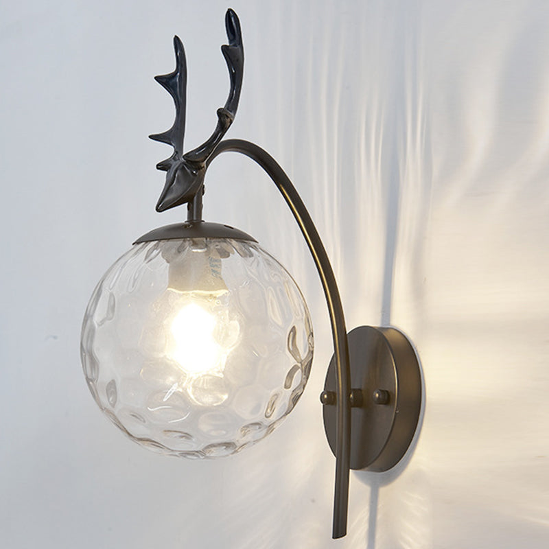 Stile moderno sferico sferico muro di applique in vetro 1 flione leggero per balcone delle scale