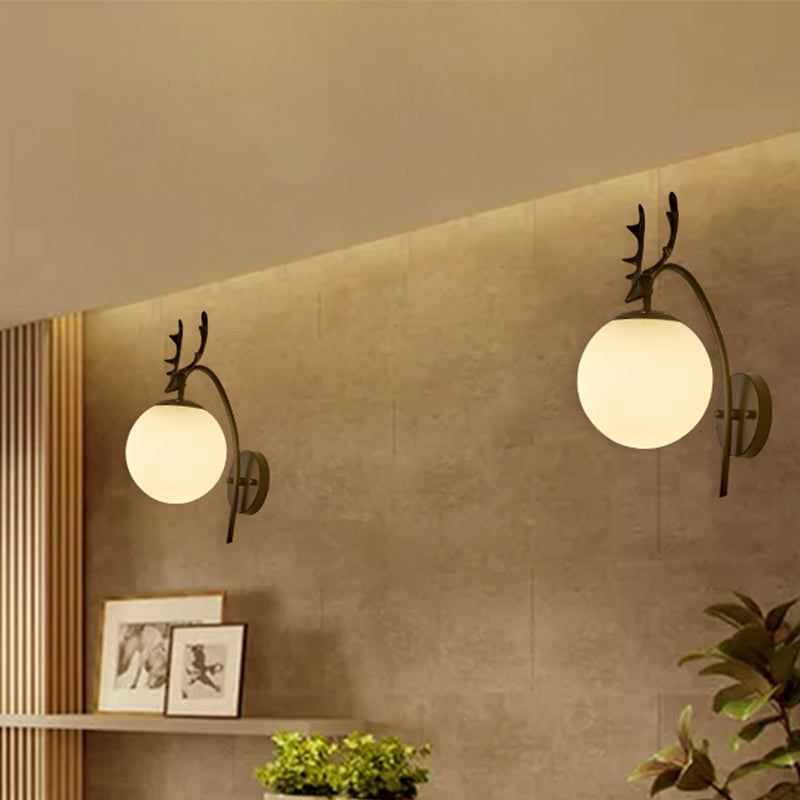 Stile moderno sferico sferico muro di applique in vetro 1 flione leggero per balcone delle scale