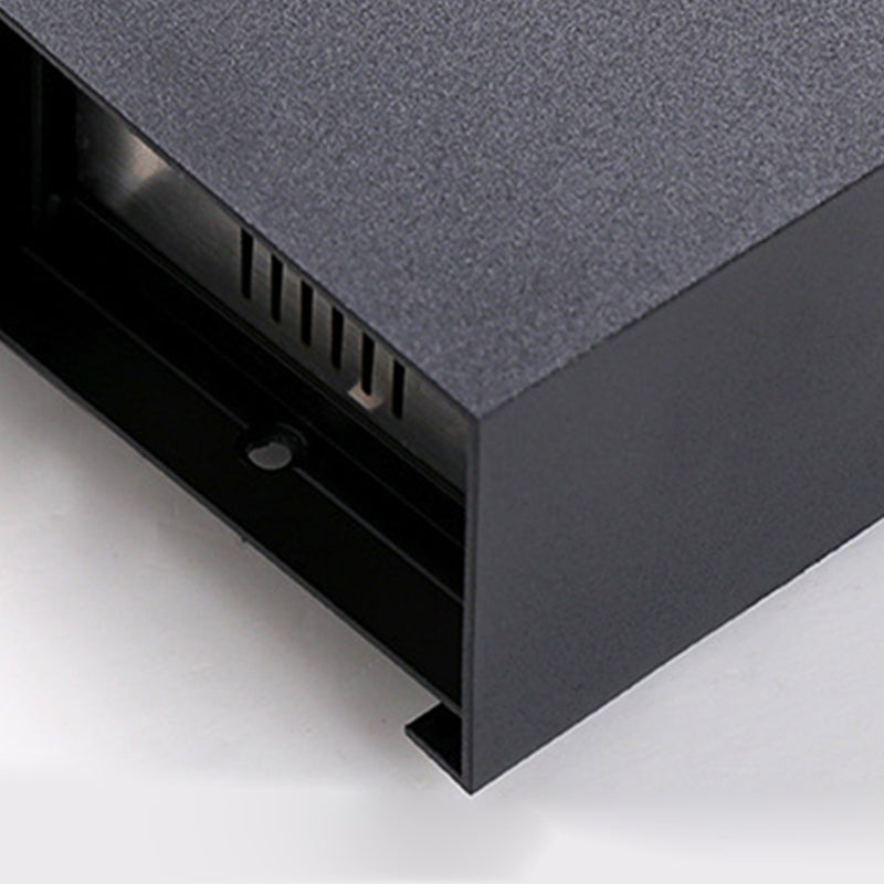 Iluminación de pared de sombra cuadrada lámpara de apliques de metal de estilo moderno 2 luces en negro con ángulo ajustable