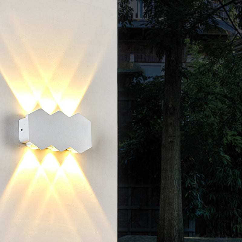 Iluminación de pared de sombra de diamantes lámpara de apliquet de metal de estilo moderno para exteriores
