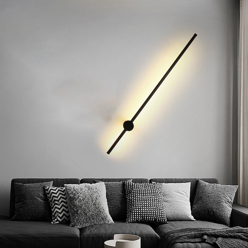 Moderner Stil Minimalistischer Streifen Schatten Wandleuchte Metal 2 Leichte Leuchten in Schwarz für Schlafzimmer