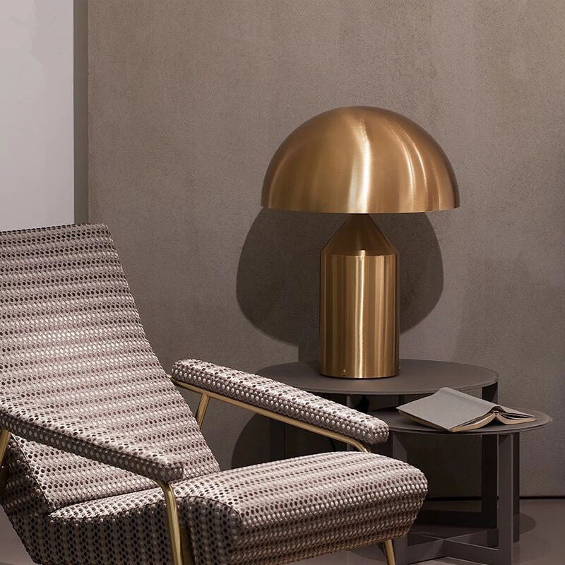 Contemporary Style Dome Shaped Table Lamp Metal 1 Light Night Table Lamps for Bedroom