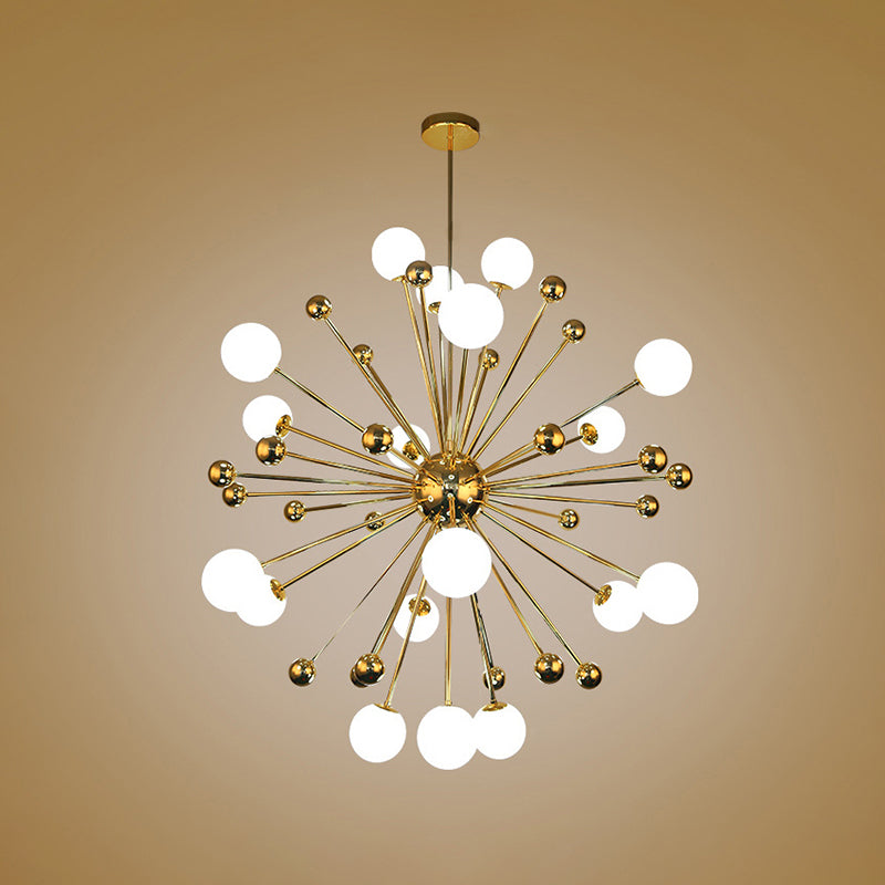 Glazen gouden hanglamp in moderne luxe stijl elektroplate ijzer kroonluchter voor eetkamer