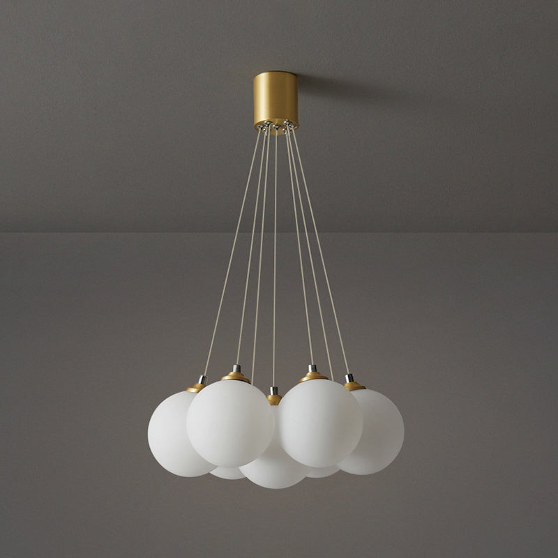 Luz de colgante de globo de cobre en la moderna lámpara colgante de vidrio de vidrio de lujo