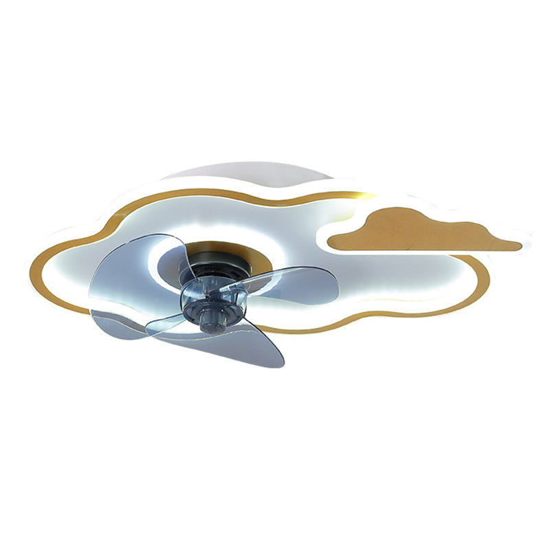 Fan di soffitto a led creativi per bambini Luce da ventola per interni con ombra acrilica
