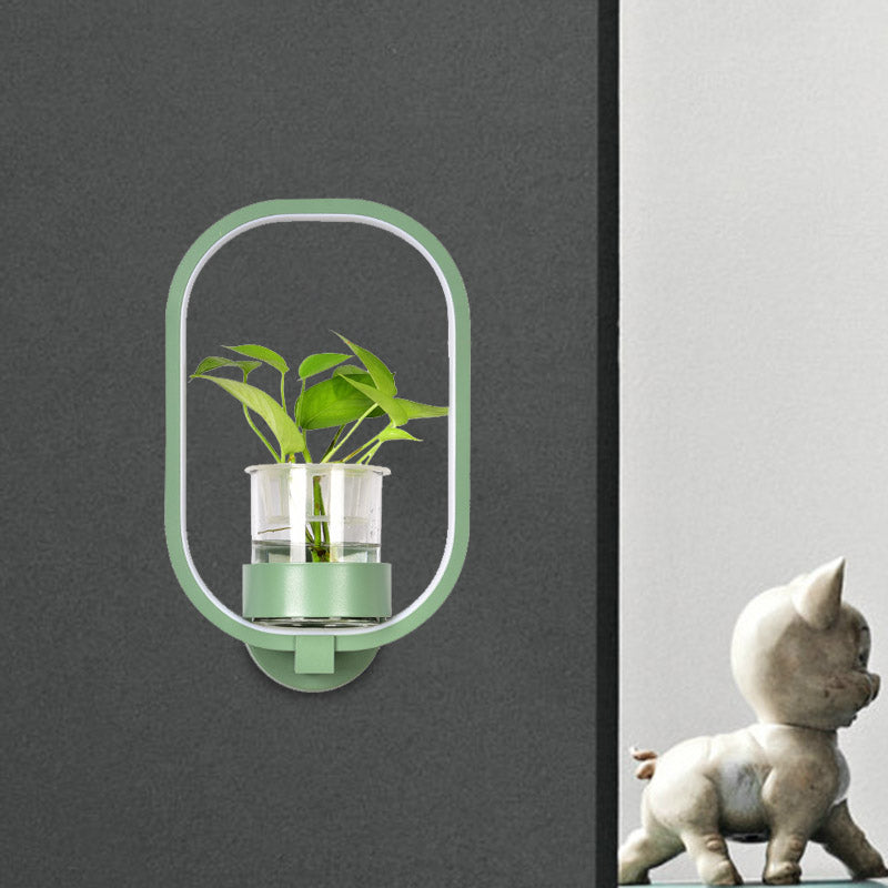 Ovales Metallleuchten Wandbeleuchtung Industrielle LED Wohnzimmerwandleuchte in Schwarz/Grau/Weiß