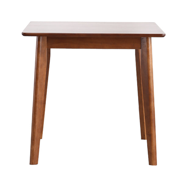 Square Shape Industrial Dining Table Wood Color Fixed Table with Rubberwood Solid Wood