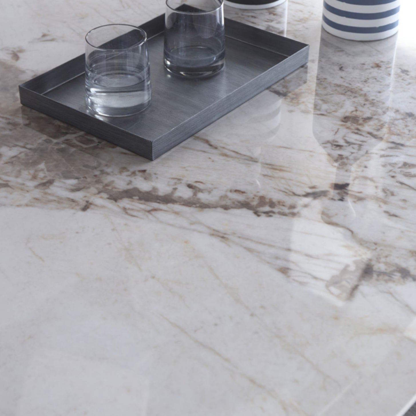 Mesa de comedor rectangular Mesa de piedra tradicional de lujo para la sala de lujo para el hogar