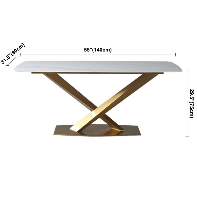 Mesa de comedor rectangular Mesa de piedra tradicional de lujo para la sala de lujo para el hogar