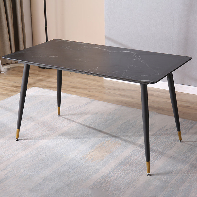 Metal Industrial Rectangle Table Sintered Stone Table for Kitchen and Dining Room
