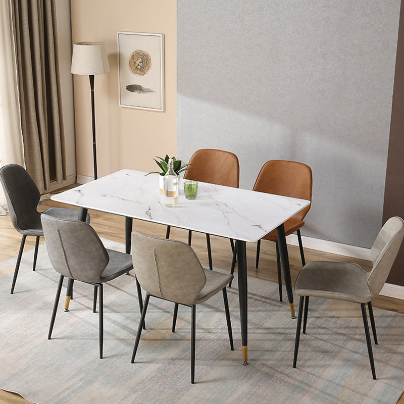 Metal Industrial Rectangle Table Sintered Stone Table for Kitchen and Dining Room