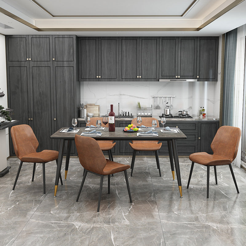 Metal Industrial Rectangle Table Sintered Stone Table for Kitchen and Dining Room