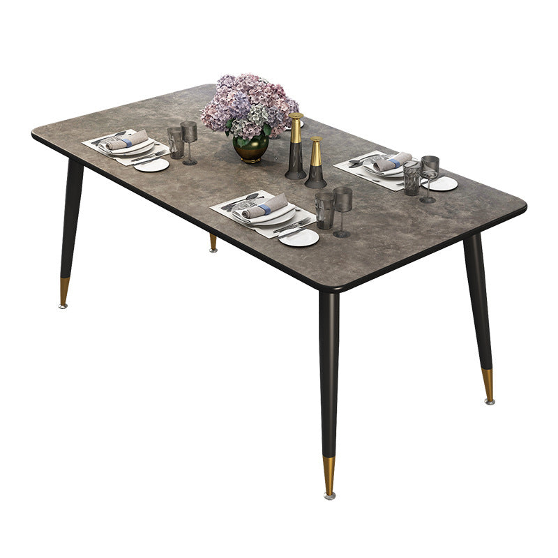 Metal Industrial Rectangle Table Sintered Stone Table for Kitchen and Dining Room