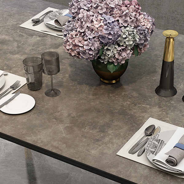 Metal Industrial Rectangle Table Sintered Stone Table for Kitchen and Dining Room