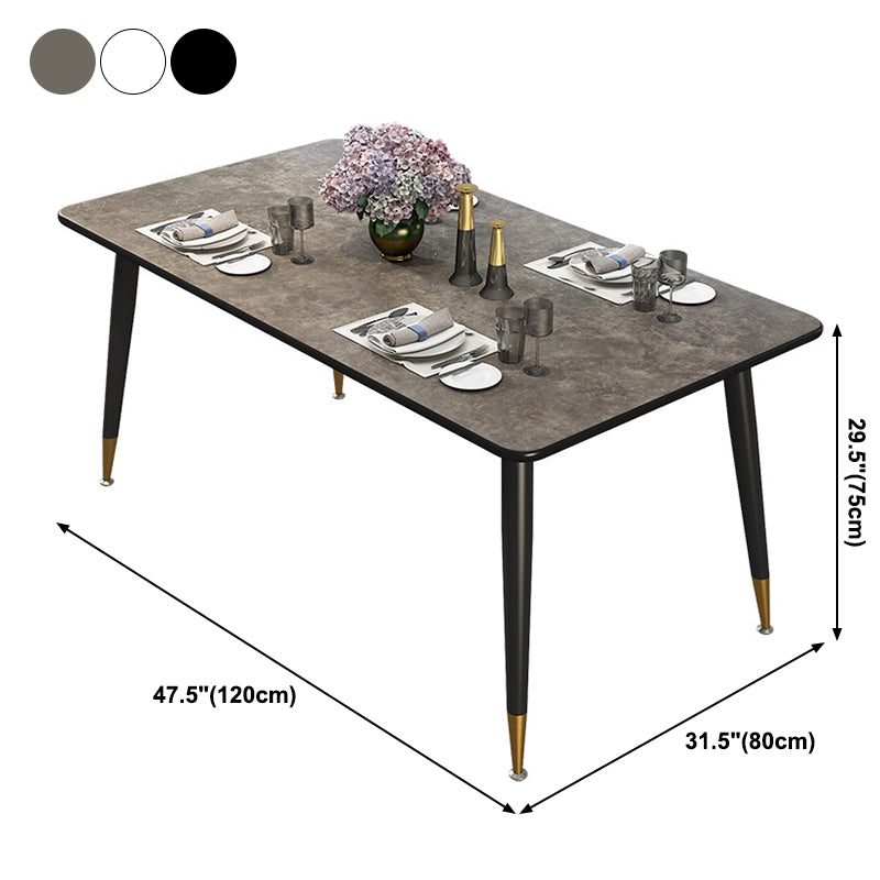 Metal Industrial Rectangle Table Sintered Stone Table for Kitchen and Dining Room