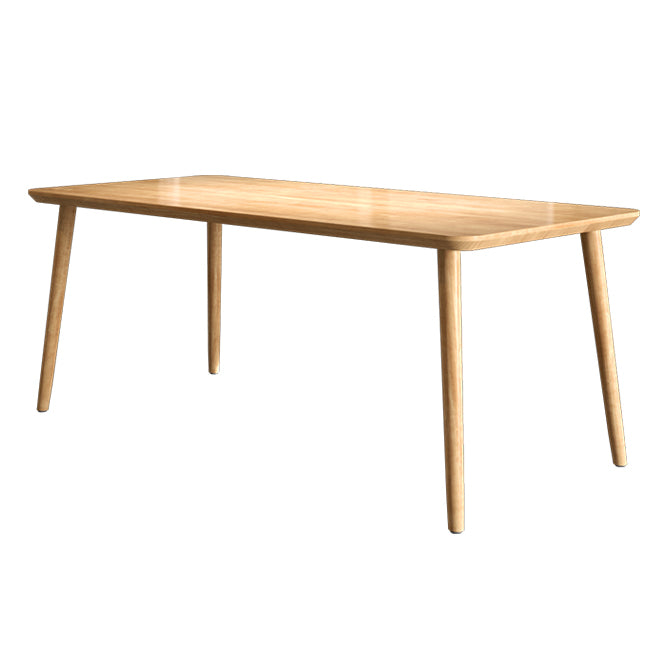 Mesa de comedor contemporánea rectangular de 4 patas, mesa fija de madera maciza, Color madera