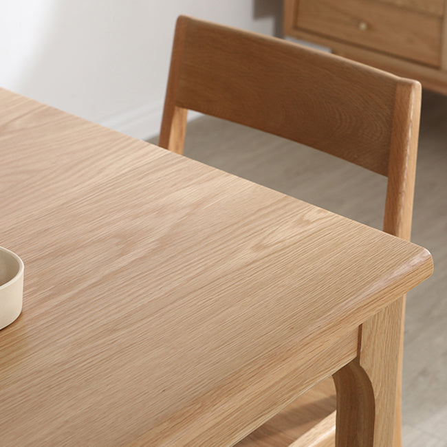 Table à manger carrée industrielle en bois table fixe avec chêne blanc