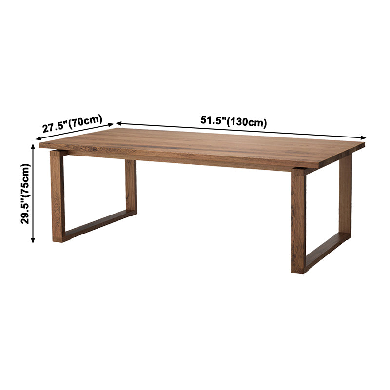 Solid Wood Contemporary Rectangular Dining Table Wood Top Table with Sled Base