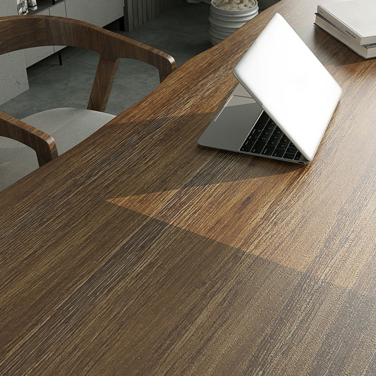 Mesa de comedor de doble pedestal industrial rectángulo Mesa de madera de madera sólida