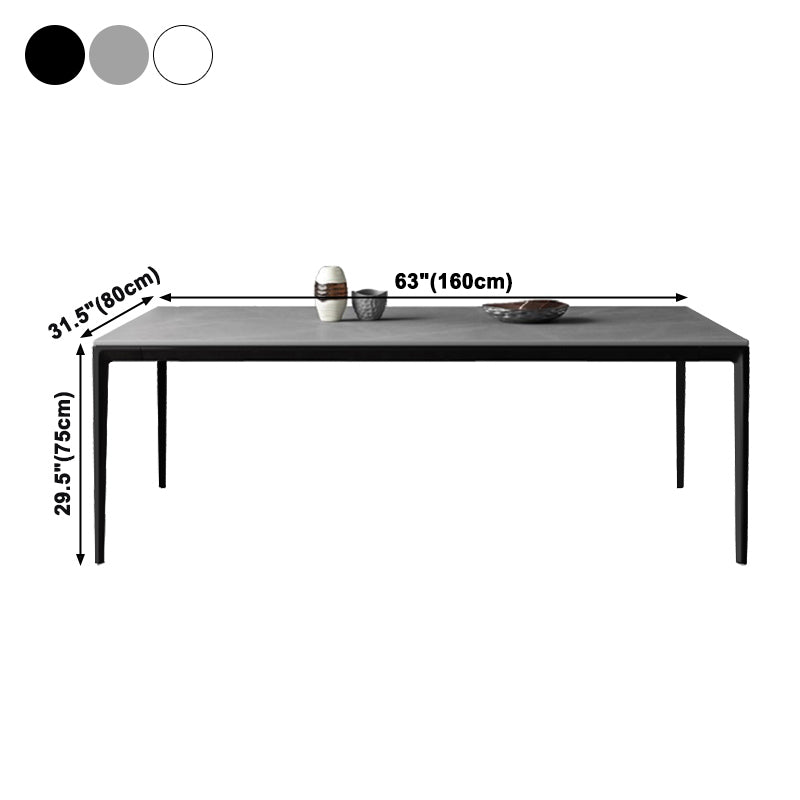 Mesa de comedor de piedra sinterizada estilo moderno Mesa rectangular con base de 4 patas