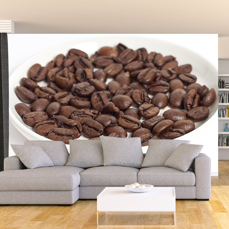 Roasted Coffee Beans Mural for Coffee Shop Mildew Resistant Wall Covering