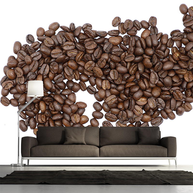 Roasted Coffee Beans Mural for Coffee Shop Mildew Resistant Wall Covering