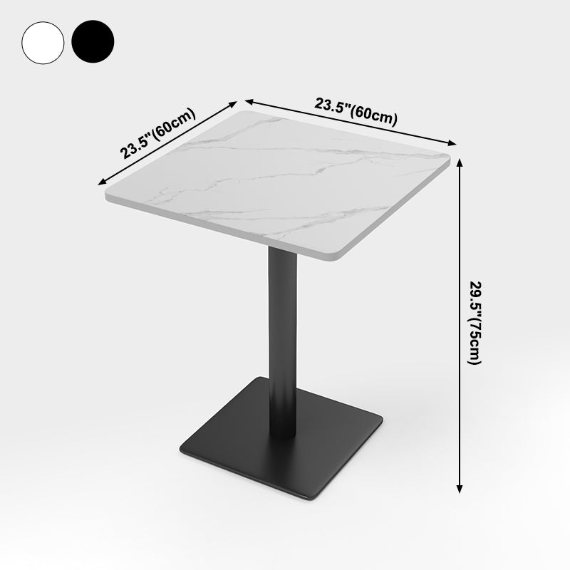 Mesa de comedor moderna de piedra sinterizada, mesa de comedor con marco negro para comedor