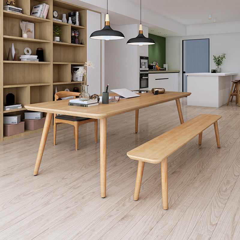 Simplicity Rectangle Dining Room Table Pine Solid Wood Table with 4 Legs