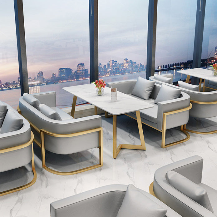 Traditional Luxury Style Dining Table White Sintered Stone Table for Dining Room