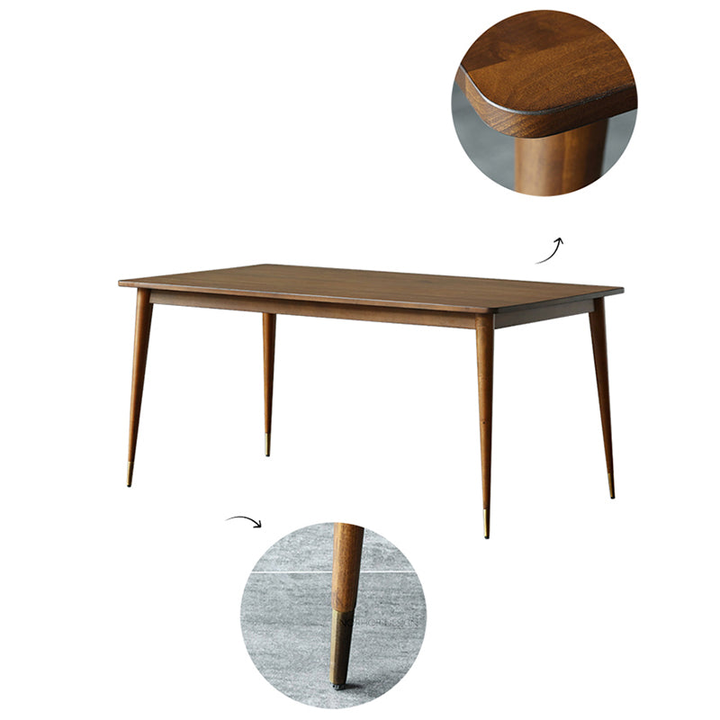 Rechthoek Ash houten tafel in bruine moderne eettafel met 4 poten voor restaurant