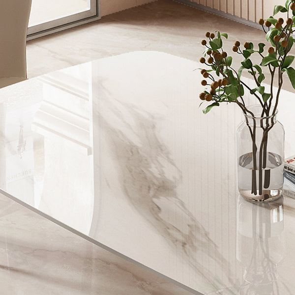 Glam Sintered Stone Küche Esstisch Weißer Küche Esstisch mit Sockelbasis