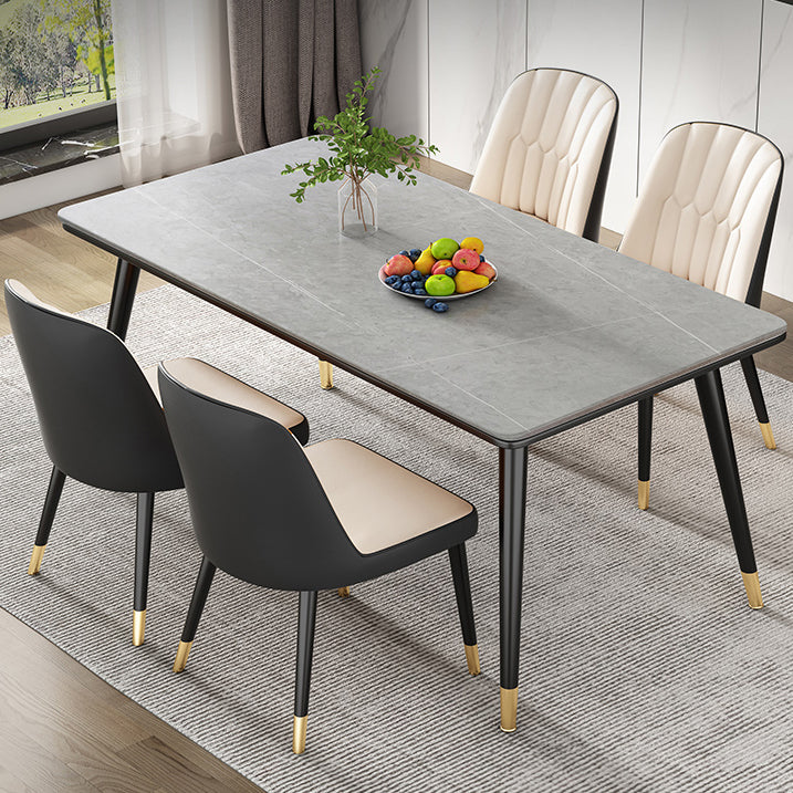 Tavolo da pranzo sinterizzato in pietra sinterizzato semplicità 4 gambe tavolo per sala da pranzo
