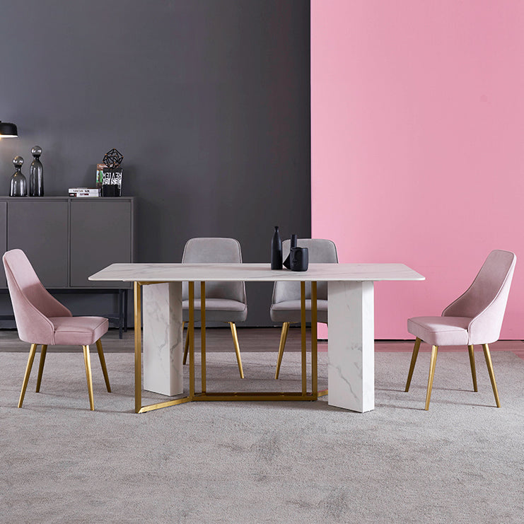 Muebles de piedra de mesa de comedor de rectángulo de lujo tradicional para el comedor