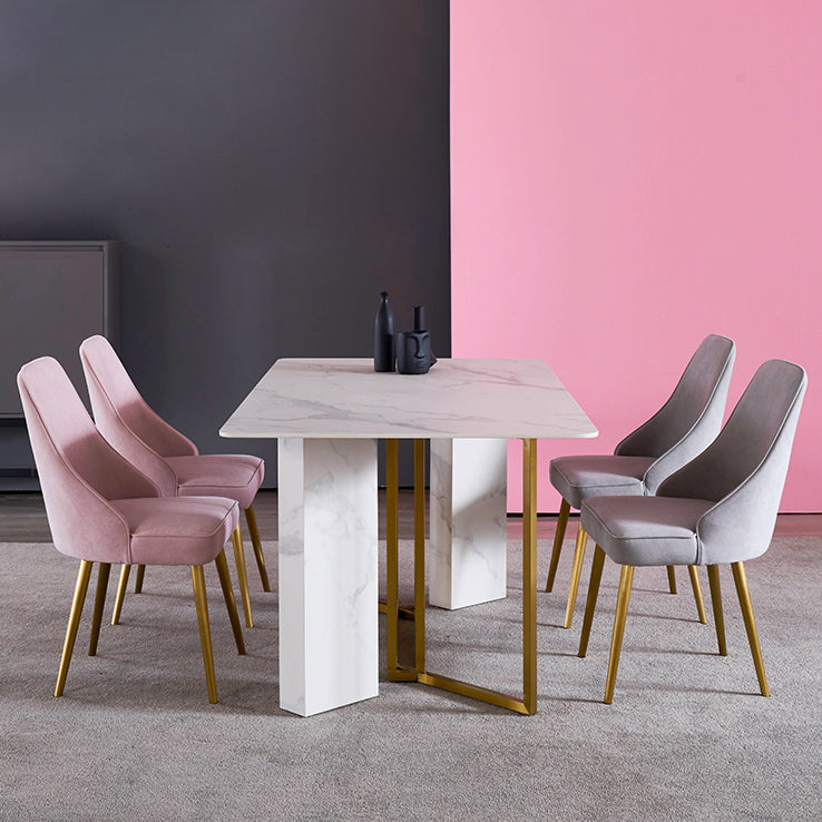 Muebles de piedra de mesa de comedor de rectángulo de lujo tradicional para el comedor