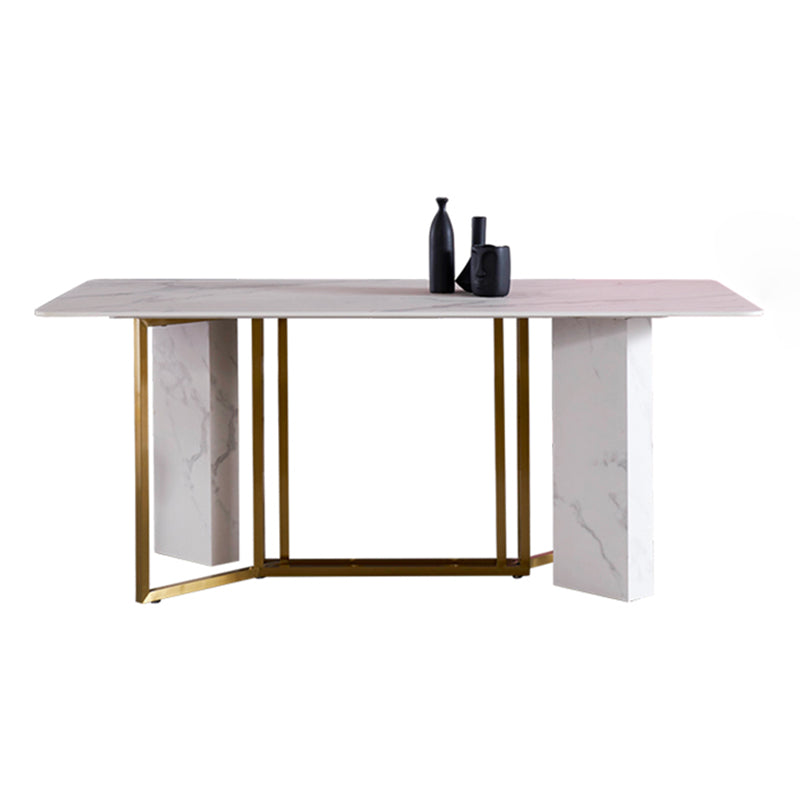 Muebles de piedra de mesa de comedor de rectángulo de lujo tradicional para el comedor