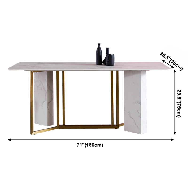 Muebles de piedra de mesa de comedor de rectángulo de lujo tradicional para el comedor