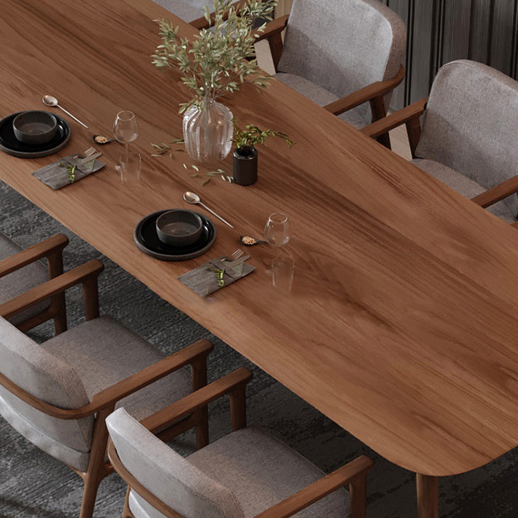 Mesa rectangular de madera maciza de pino, mesa de comedor moderna marrón con 4 patas para restaurante