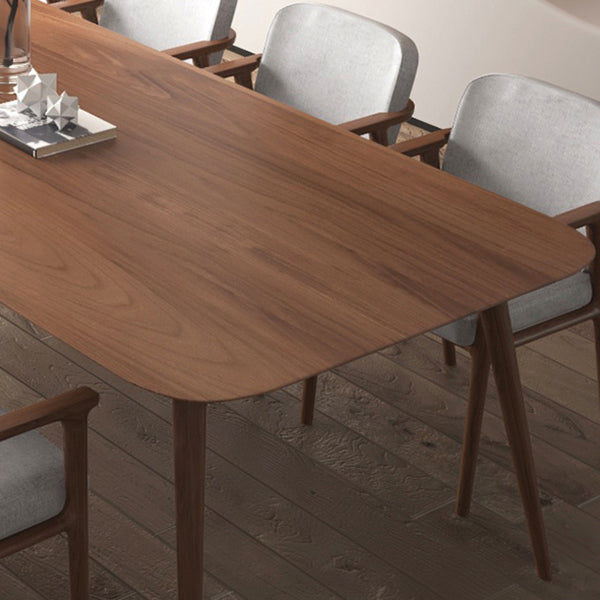 Mesa rectangular de madera maciza de pino, mesa de comedor moderna marrón con 4 patas para restaurante