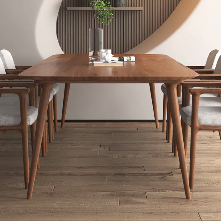 Mesa rectangular de madera maciza de pino, mesa de comedor moderna marrón con 4 patas para restaurante