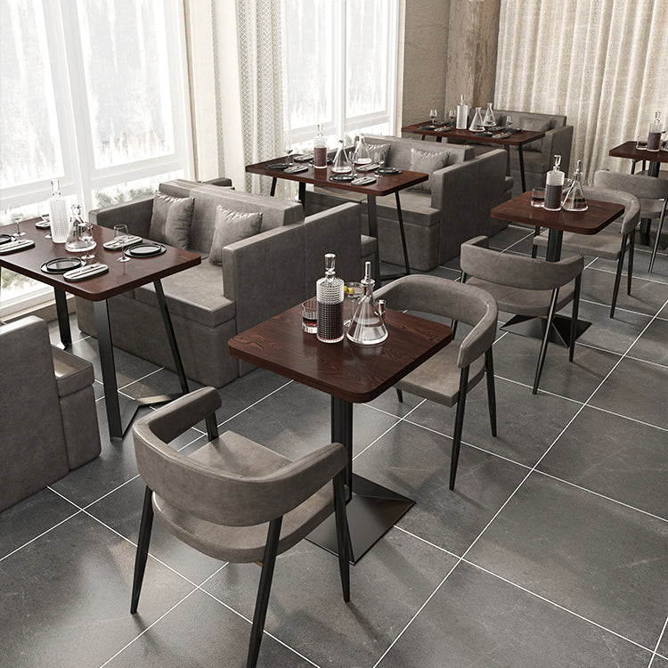 Industrial Wooden Dinner Room Kitchen Table Brown Table with Black Frame for Dining Room
