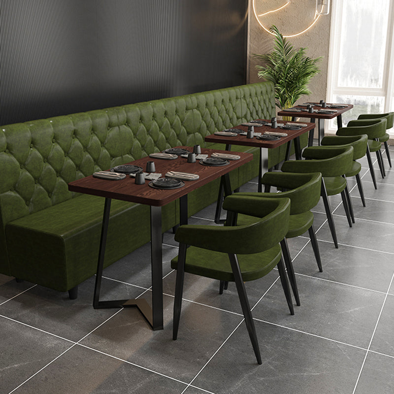Industrial Wooden Dinner Room Kitchen Table Brown Table with Black Frame for Dining Room