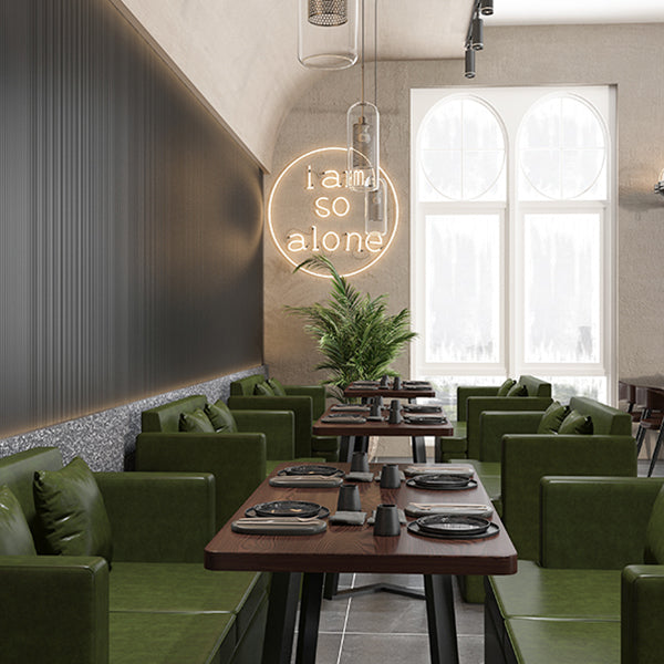 Industrial Wooden Dinner Room Kitchen Table Brown Table with Black Frame for Dining Room